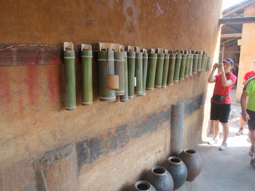 Distinctive trademark of Yao Rice Wine, a bamboo container.